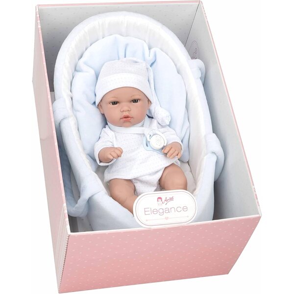 Arias Vinylpuppe 33 cm mit Vanilleduft und blauen Accessoires