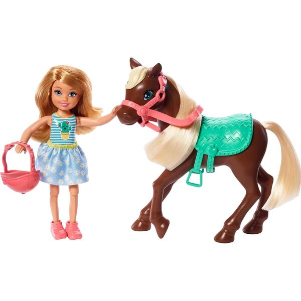 Barbie Chelsea con Poney e Accessori - Mini bambole Articolata con Abbigliamento Dettagliato
