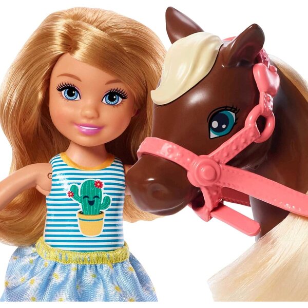Barbie Chelsea con Poney e Accessori - Mini bambole Articolata con Abbigliamento Dettagliato