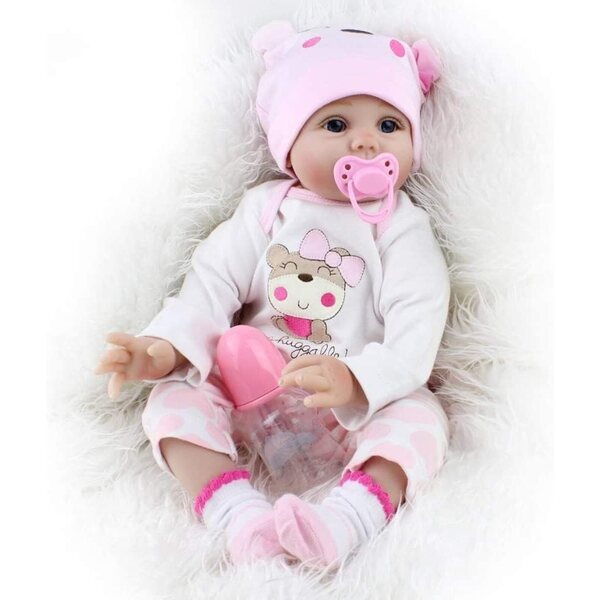 ZIYIUI Reborn-Puppe, 22 Zoll, lebensechtes Silikon-Vinyl-Baby, 55 cm, Kindergeschenk