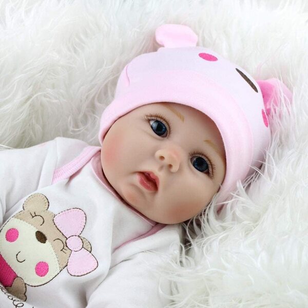 ZIYIUI Reborn-Puppe, 22 Zoll, lebensechtes Silikon-Vinyl-Baby, 55 cm, Kindergeschenk
