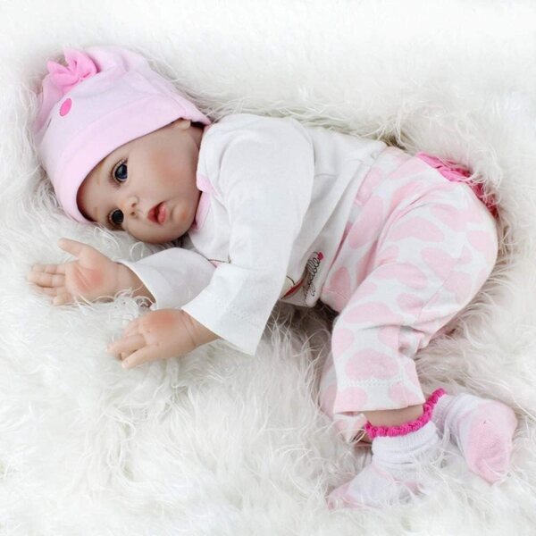 ZIYIUI Reborn-Puppe, 22 Zoll, lebensechtes Silikon-Vinyl-Baby, 55 cm, Kindergeschenk