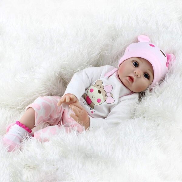 ZIYIUI Reborn-Puppe, 22 Zoll, lebensechtes Silikon-Vinyl-Baby, 55 cm, Kindergeschenk
