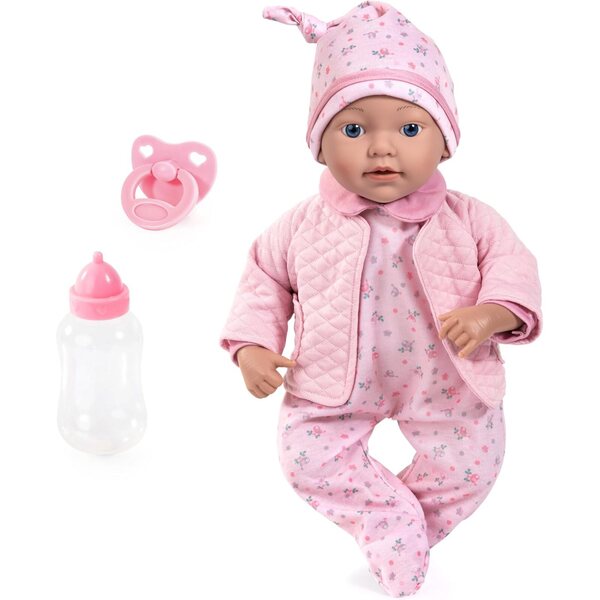 Realistische 38 cm große wiedergeborene Babypuppe mit Schnuller, Flasche und detaillierter Kleidung