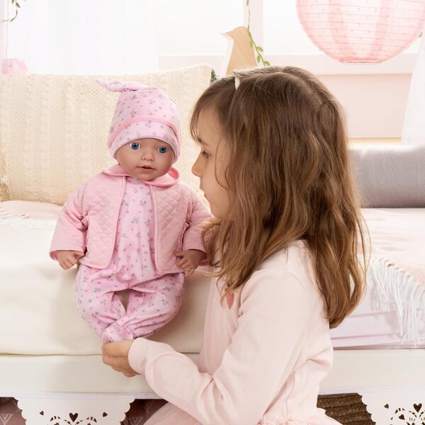 Realistische 38 cm große wiedergeborene Babypuppe mit Schnuller, Flasche und detaillierter Kleidung