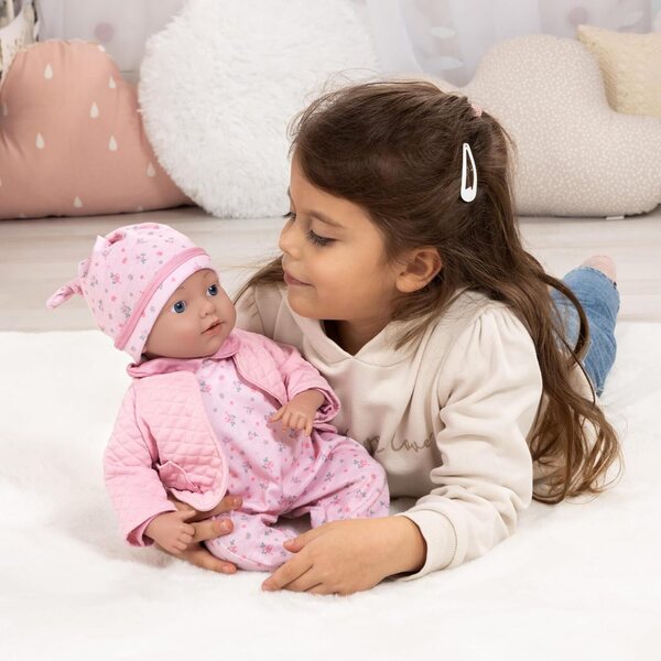 Realistische 38 cm große wiedergeborene Babypuppe mit Schnuller, Flasche und detaillierter Kleidung