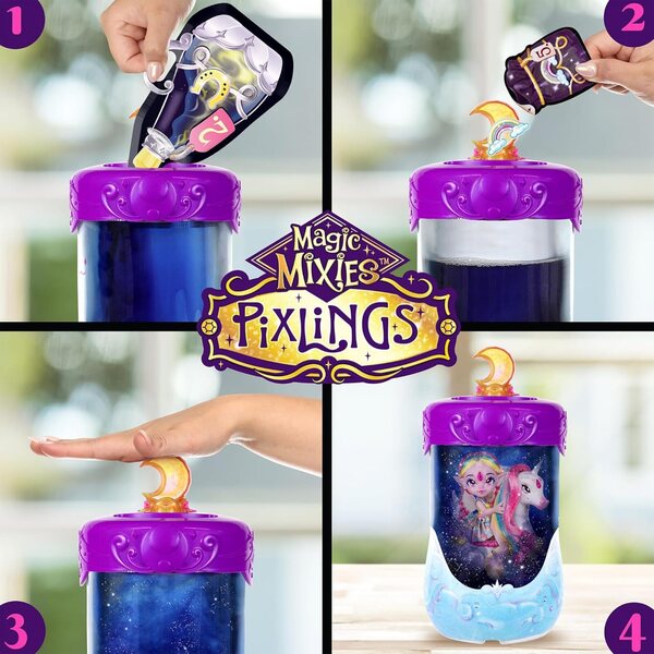 Magic Mixies Pixlings Puppen mit Poney – Magisches Auspacken und Mähne zum Kämmen