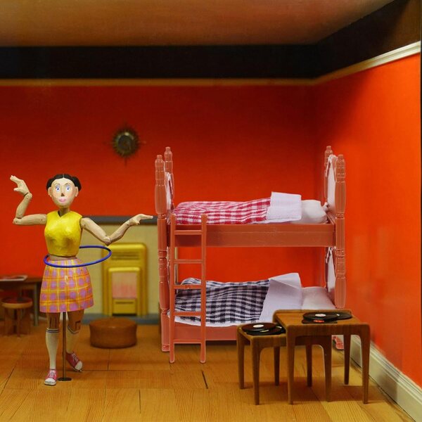 Mini Letto a Castello per Casa delle Bambole in PVC e Tessuto, Realistico e Durevole