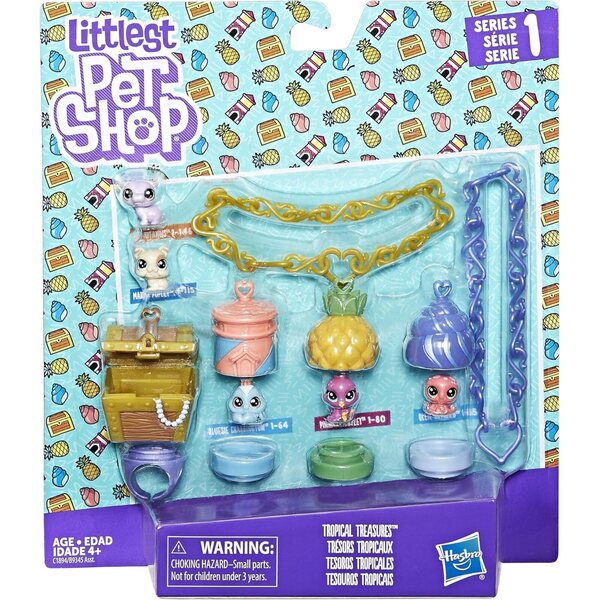 Littlest Pet Shop Teensies Tropical Treasures – Minitiere mit Lebensraum zum Tragen