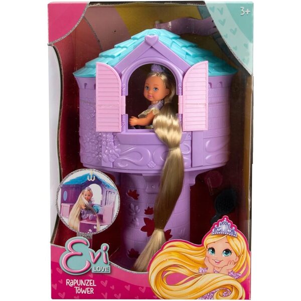 Evi Love Tour de Raiponce, 32 cm große Prinzessinnenpuppe mit langen Haaren, ab 3 Jahren