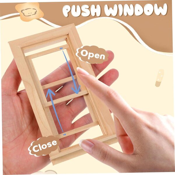 ifundom Holzfenster für Puppenhaus-Miniatur 1:12 – realistische Dekoration