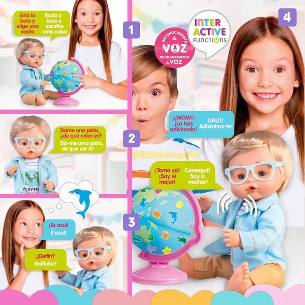 Nenuco Interaktive Babypuppen 35 cm mit Spracherkennung für Kinder +3