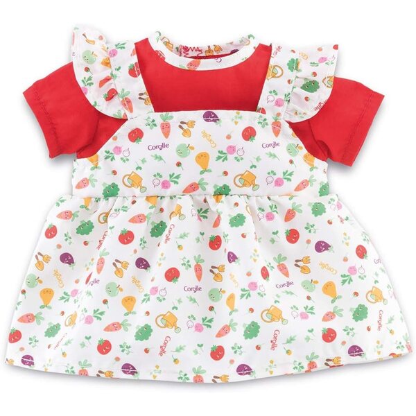 Robe La Fête du Potager für 36 cm große Puppe – weiches und leicht zu tragendes Kleid
