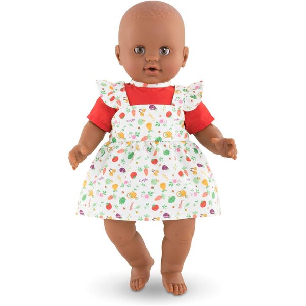 Robe La Fête du Potager für 36 cm große Puppe – weiches und leicht zu tragendes Kleid