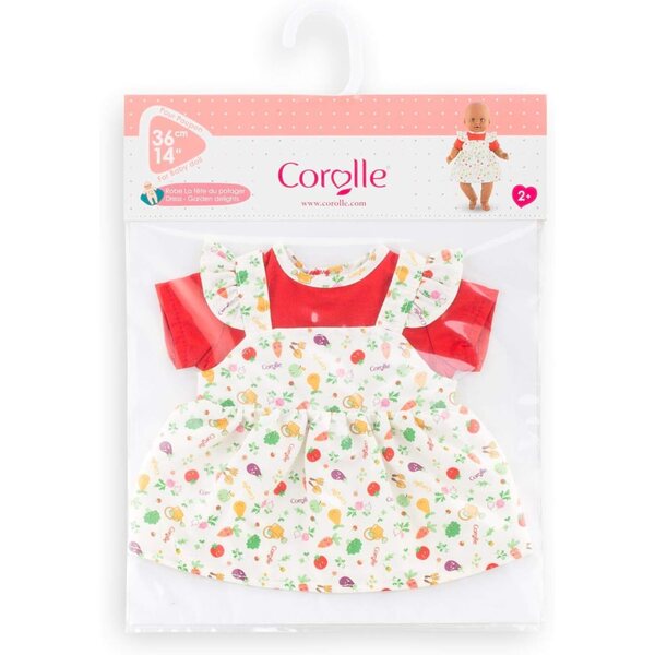 Robe La Fête du Potager für 36 cm große Puppe – weiches und leicht zu tragendes Kleid