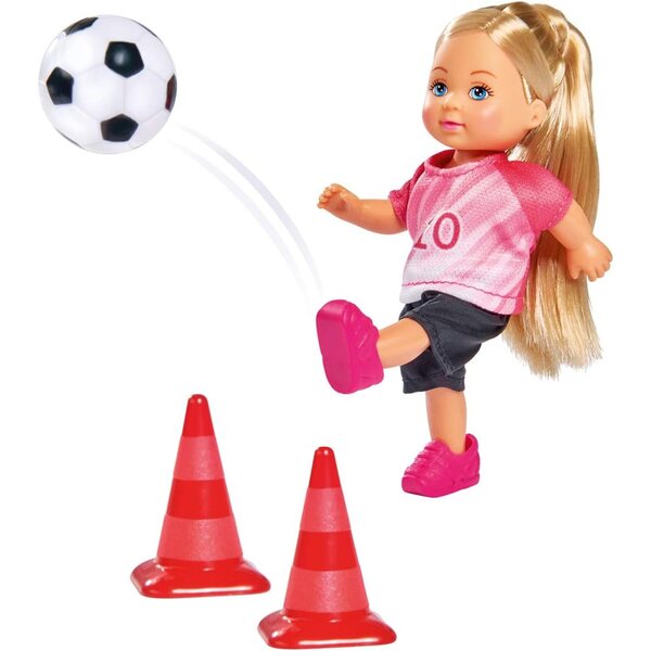 Simba Fußball-Trainingsset Kevin-Trainer und Evi-Spieler mit Zubehör 30 cm