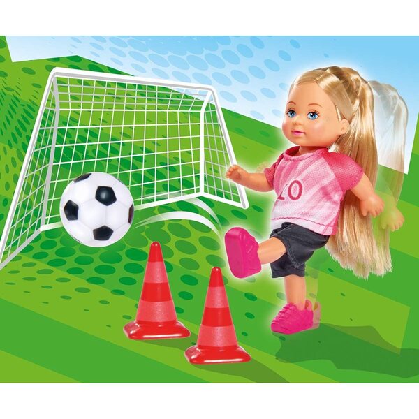 Simba Fußball-Trainingsset Kevin-Trainer und Evi-Spieler mit Zubehör 30 cm