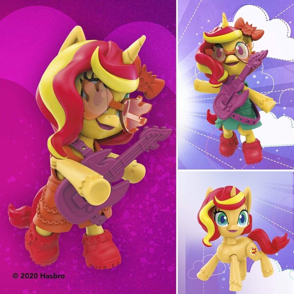 My Little Pony Sunset Shimmer Poppin Pony con 7 accessori moda e sorpresa
