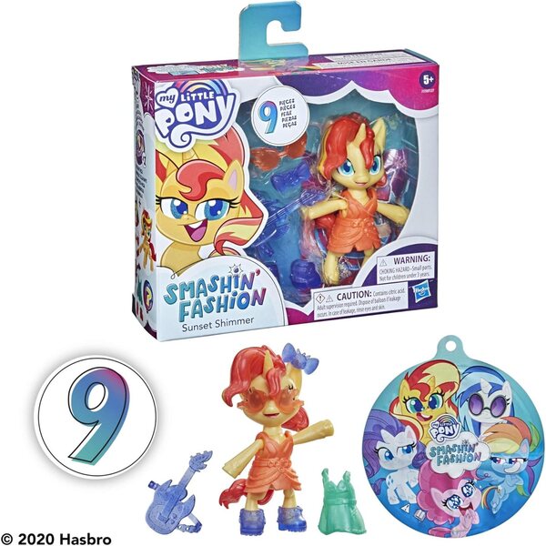 My Little Pony Sunset Shimmer Poppin Pony con 7 accessori moda e sorpresa