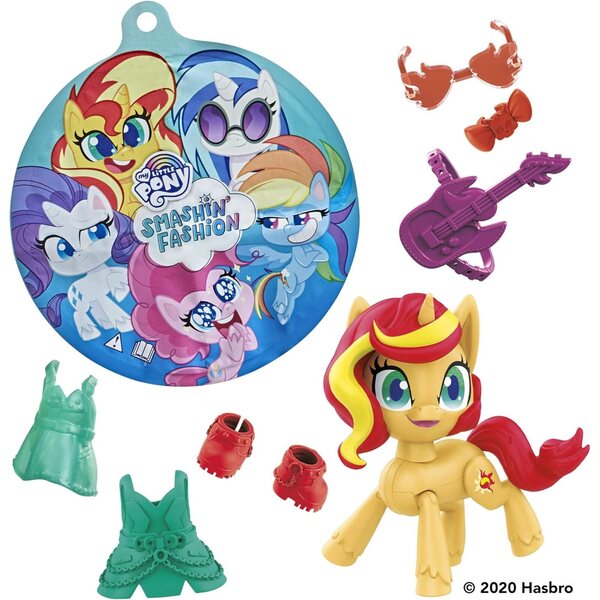 My Little Pony Sunset Shimmer Poppin Pony con 7 accessori moda e sorpresa
