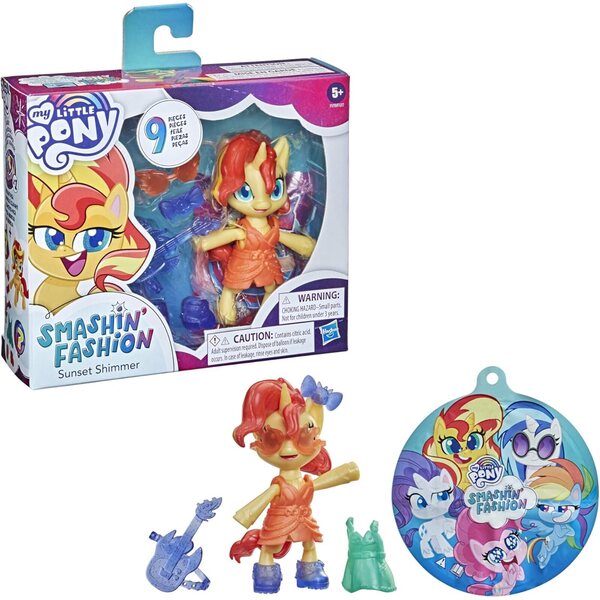 My Little Pony Sunset Shimmer Poppin Pony con 7 accessori moda e sorpresa