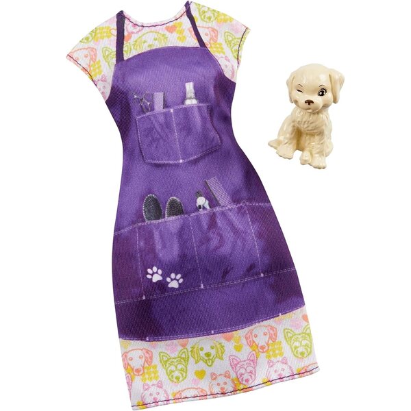 Barbie-Set aus Kleidung und Zubehör für die Hundepflege – Pflege- und Liebesspiel