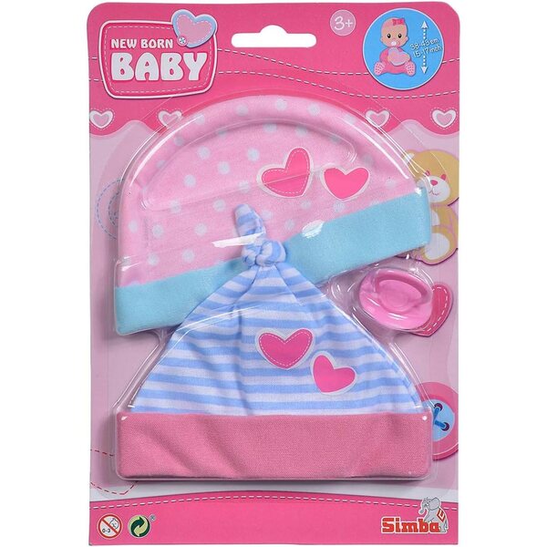Simba 2 cuffiette a righe per bambola New Born 38-43 cm, accessorio bimbo