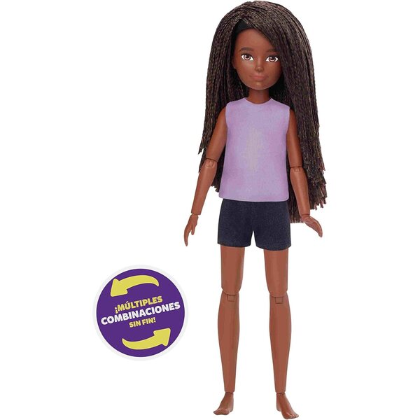 Creatable World Kit Personaggio Bambola Bruna 30 cm con Capelli Personalizzabili 6+