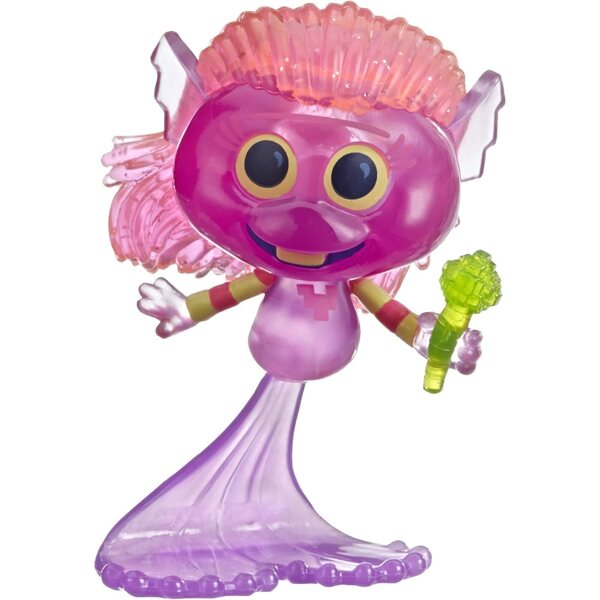 Hasbro Trolls World Tour Kleine durchscheinende Meerjungfrau-Puppe mit Mikrofon