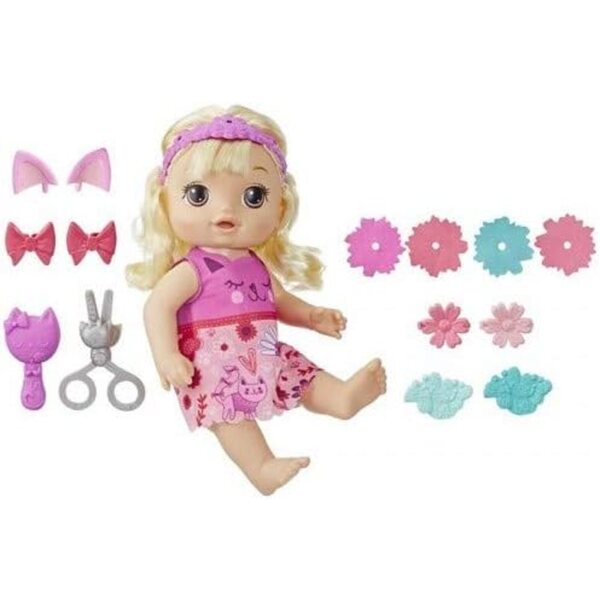 Baby Alive Magic Bangs Interaktive blonde Puppe mit mitwachsendem Pony und Zubehör
