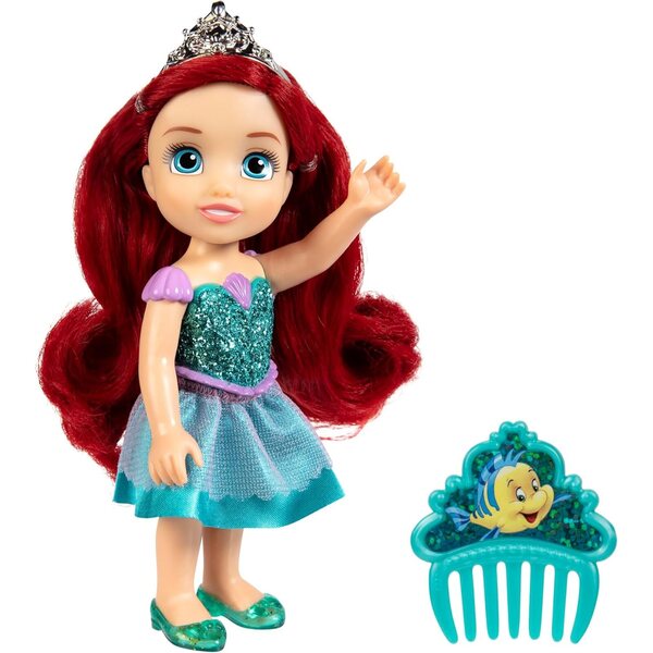 15 cm große Disney-Prinzessin-Puppe mit Kamm – Glitzer und bunte Details