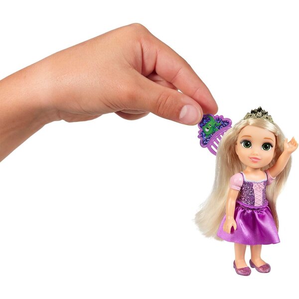 15 cm große Disney-Prinzessin-Puppe mit Kamm – Glitzer und bunte Details