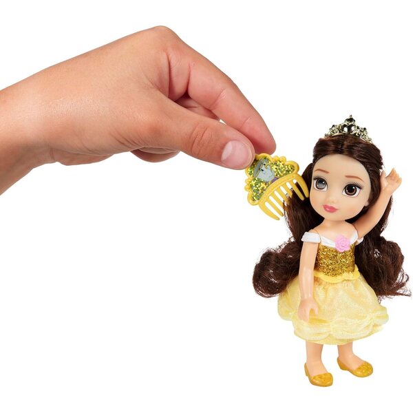 15 cm große Disney-Prinzessin-Puppe mit Kamm – Glitzer und bunte Details