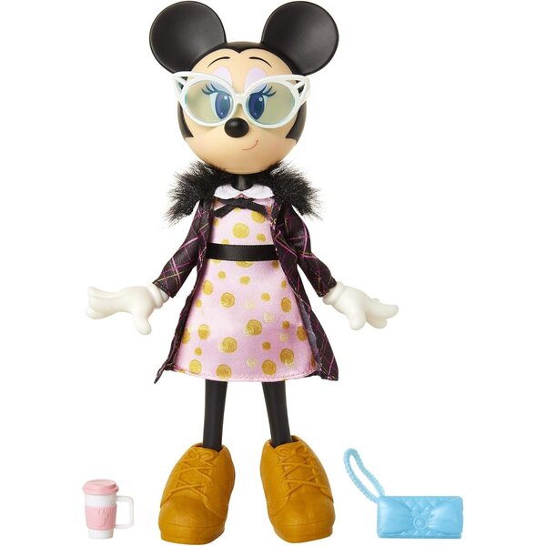 Disney Minnie Mouse Sweet Latte 25,4 cm große Puppe mit schickem Outfit und Zubehör