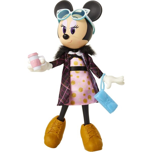 Disney Minnie Mouse Sweet Latte 25,4 cm große Puppe mit schickem Outfit und Zubehör