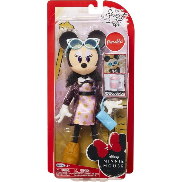 Disney Minnie Mouse Sweet Latte 25,4 cm große Puppe mit schickem Outfit und Zubehör