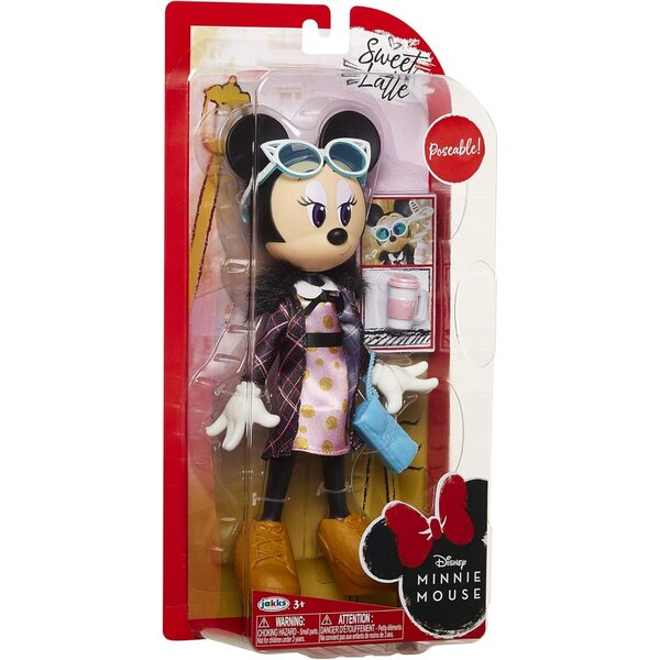 Disney Minnie Mouse Sweet Latte 25,4 cm große Puppe mit schickem Outfit und Zubehör
