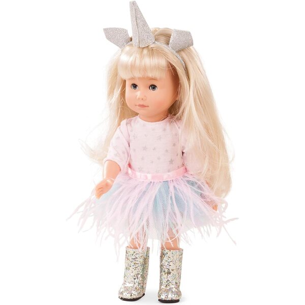 Götz Mia bambole Licorne 27 cm con Capelli Biondi Lunghi Occhi Blu Sonno