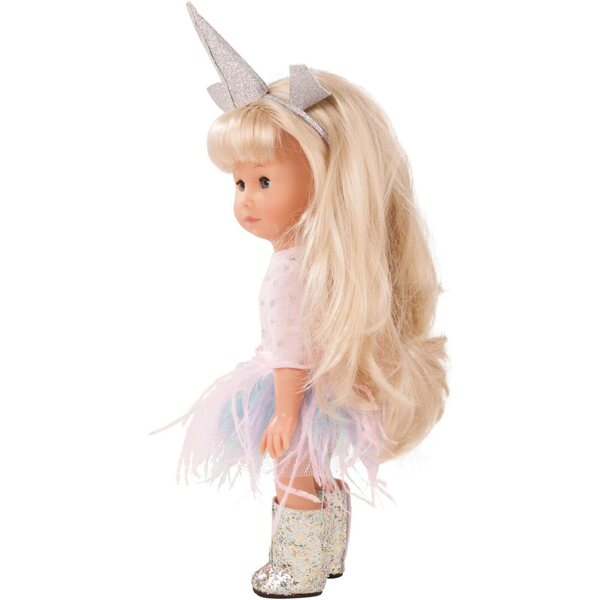 Götz Mia bambole Licorne 27 cm con Capelli Biondi Lunghi Occhi Blu Sonno