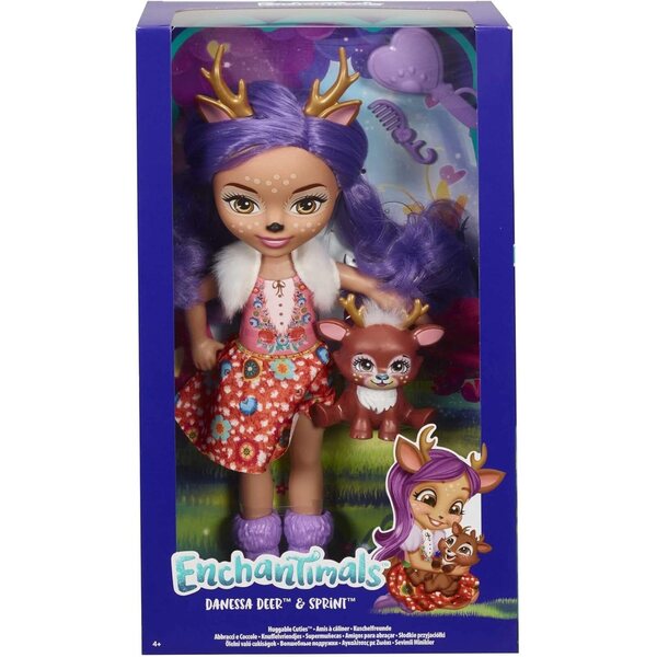 Enchantimals Danessa Biche 30 cm mit Sprint-Figur, natürliches Freundschaftsspielzeug