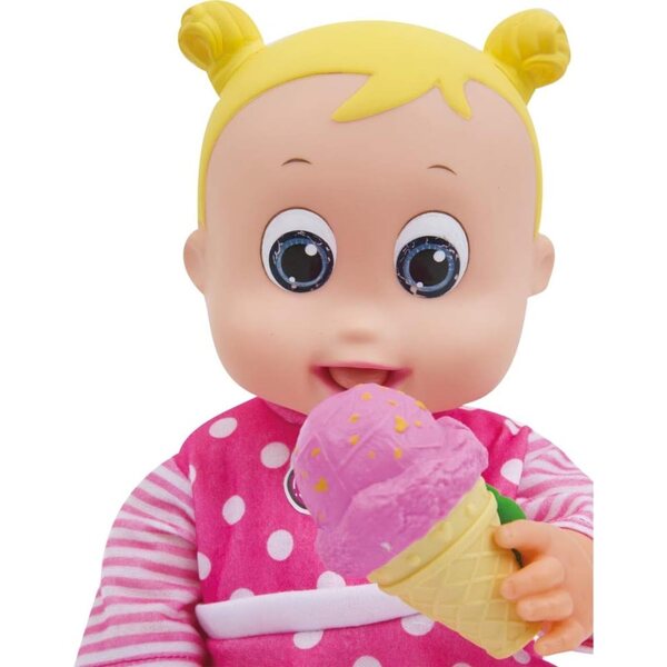 Giochi Preziosi Happy Babies glacé Aubergine – Lustige Puppe mit Eisgeschmack