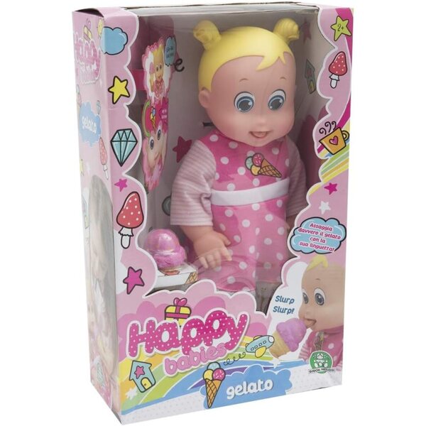 Giochi Preziosi Happy Babies glacé Aubergine – Lustige Puppe mit Eisgeschmack