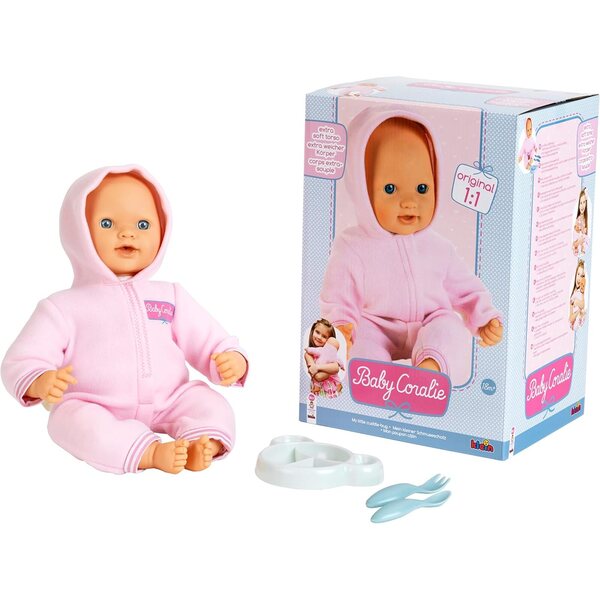 Theo Klein Baby Coralie Bambolotto Câlin 40 cm con Accessori per Bambini 18+ Mesi