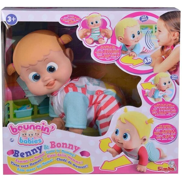 Simba Bouncin Babies Bonny: interaktive Puppe mit Geräuschen und 360°-Bewegung