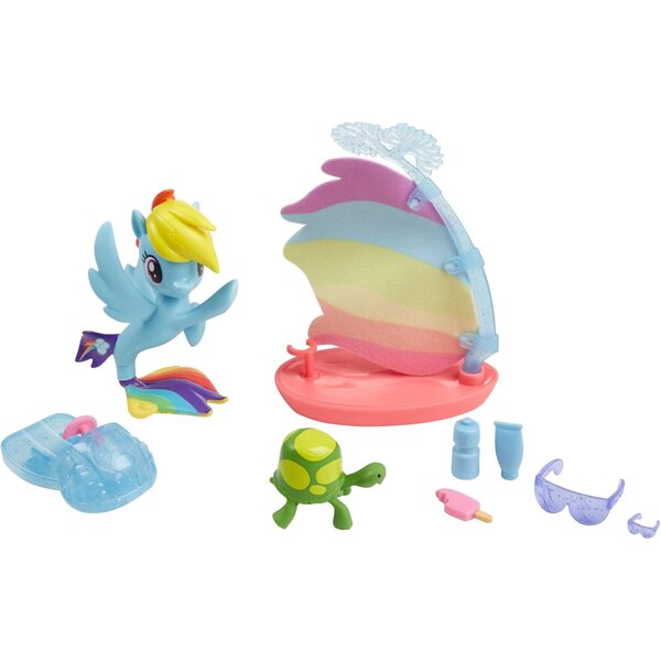 My Little Pony Rainbow Dash Modepuppen mit Strandzubehör und Fahrzeugen