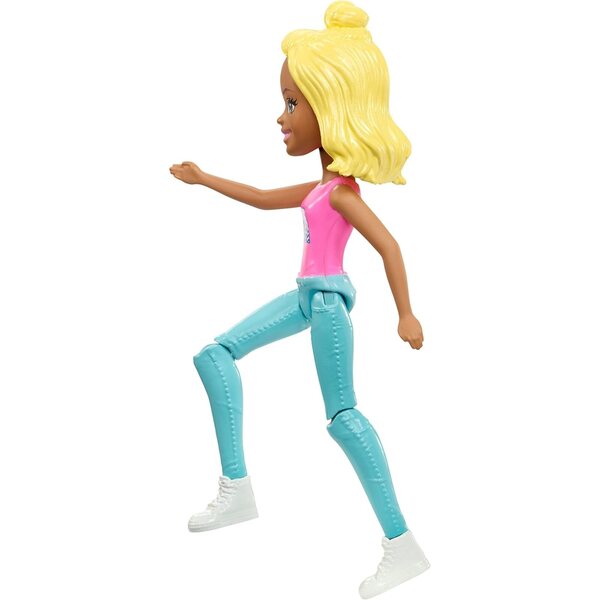 Barbie On the Go 10 cm große Minipuppe mit rosa T-Shirt und beweglichem Kopf