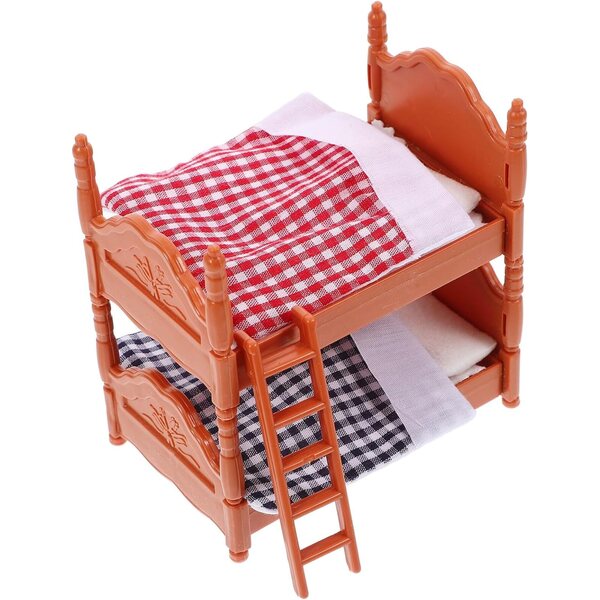 Beaupretty Mini Letto a Castello per Casa delle Bambole, Materiale Resistente e Realistico