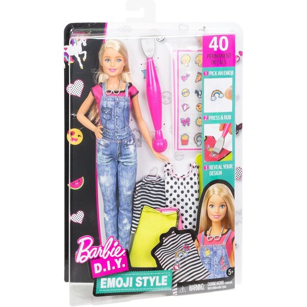 Barbie DIY Mode Émoticône – Kreativitätsset mit über 40 Aufklebern und anpassbarer Kleidung