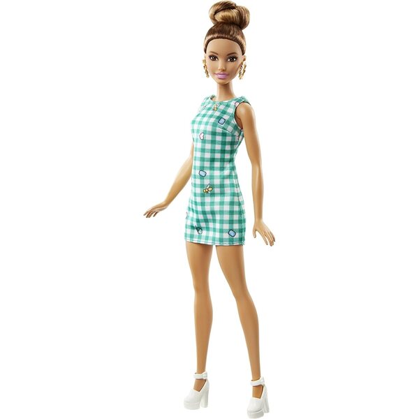 Barbie Fashionistas 50 Vichy: Puppe mit kariertem Kleid und trendigen Accessoires