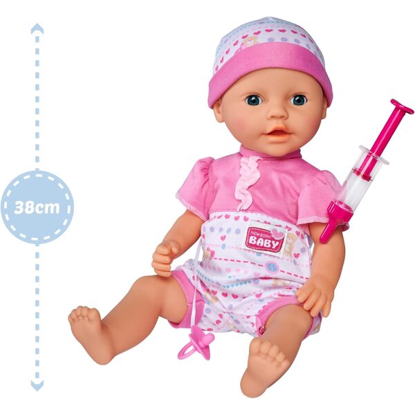 Simba New Born Baby 38 cm Puppen mit Trink- und Pinkelfunktion und Sound Doctor Zubehör